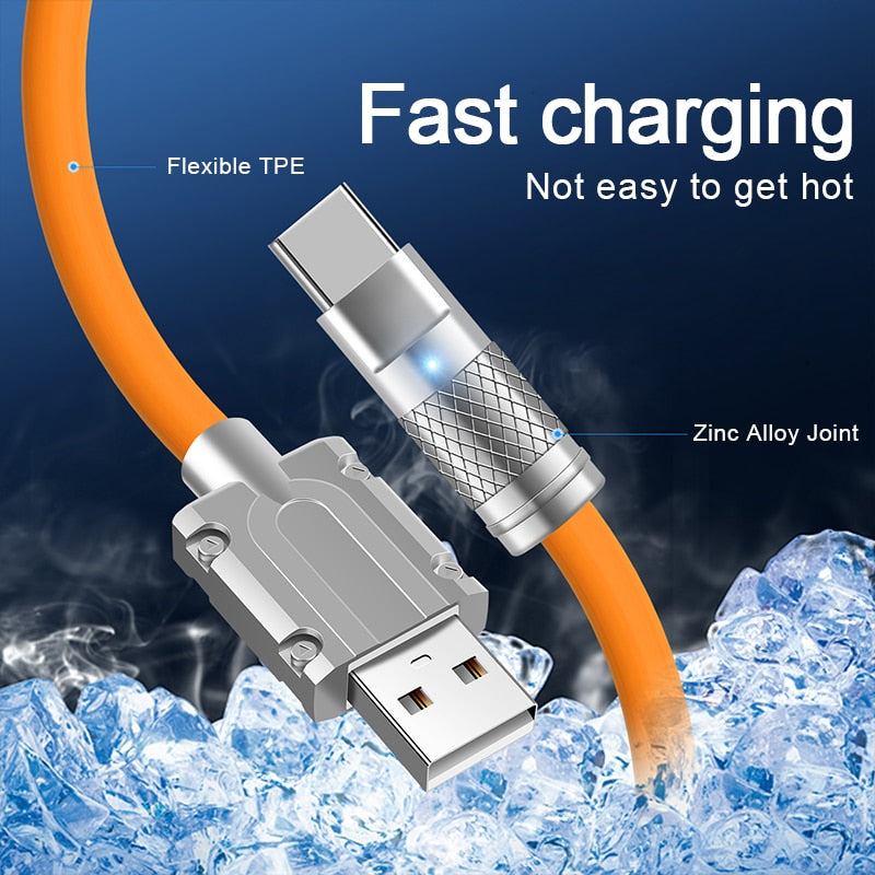 Niumo®120W 6A Liquid Silicone Super Fast Charge Type C Bold Data Cable - niumoshop