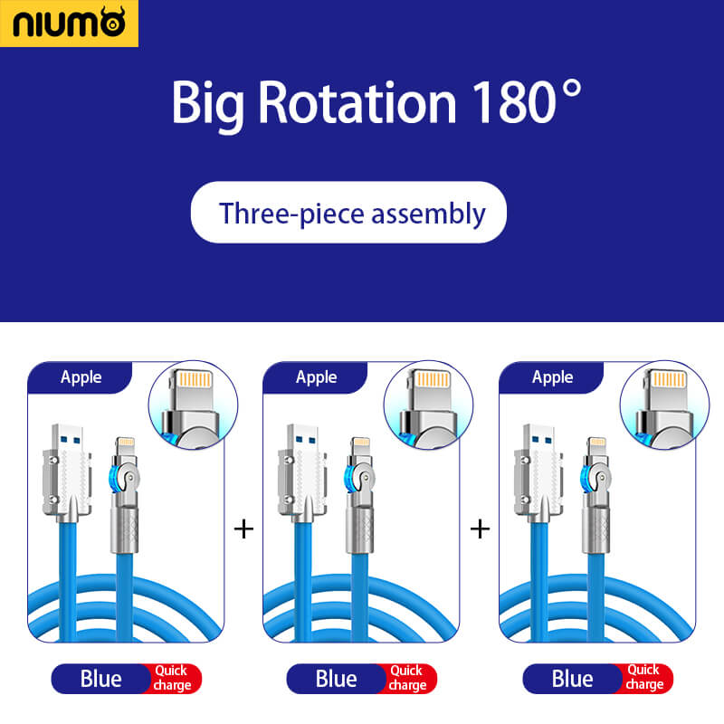 Niumo® 180° rotatable 120w super fast charging cable - niumoshop
