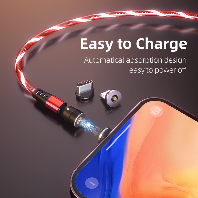 Niumo® 540 degree rotation Fast Charge opto-magnetic charging cable LED Micro USB Type C iPhone - niumoshop