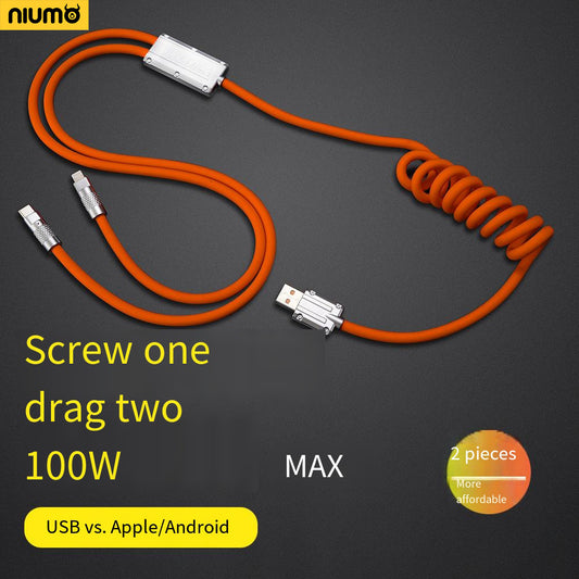 Niumo®Zinc Alloy 2 in 1 Liquid Silicone Fast Charging Cable - niumoshop